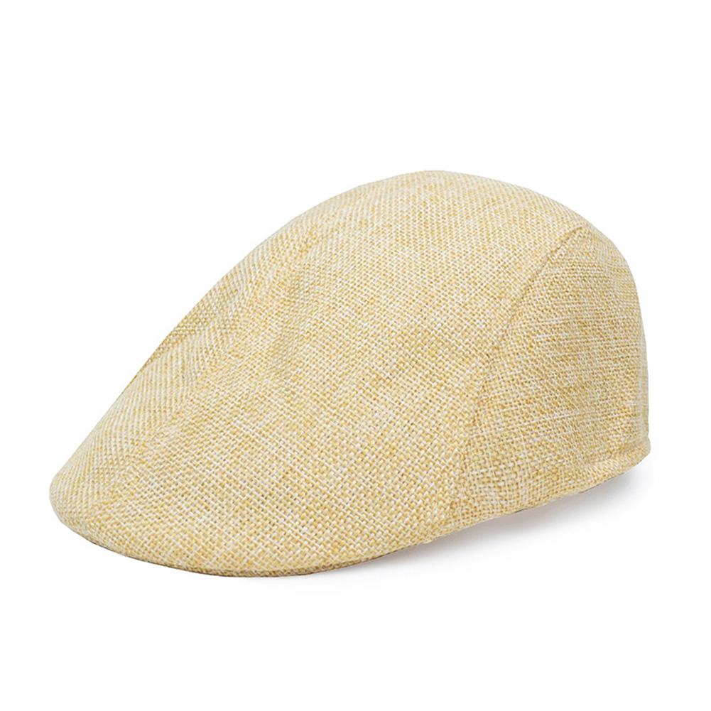 

Men British Cotton Linen Beret Entleman Duckbill Breathable Caps Linen Hat Boy Linen Outdoor Street Hats Leisure Sports Sun Caps бежевий