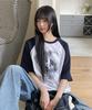 ACOVER Heart Spray Raglan Short Sleeve T-Shirt 3 Colors