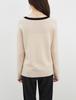 2024 Spring/Autumn Women's V-Neck Wool Cardigan - Color Block & Patchwork Design, Elegant & Versatile Knit Jacket