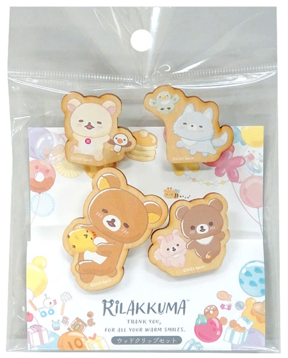 

Набор из 4 клипс Rilakkuma от Nagano Factory с надписью «Счастье для тебя» RK890