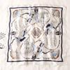 Xiaoxiangfeng Imitation Silk Scarf Women's Sailboat Pattern Versatile Decorative 70x70 Square Tied Headband