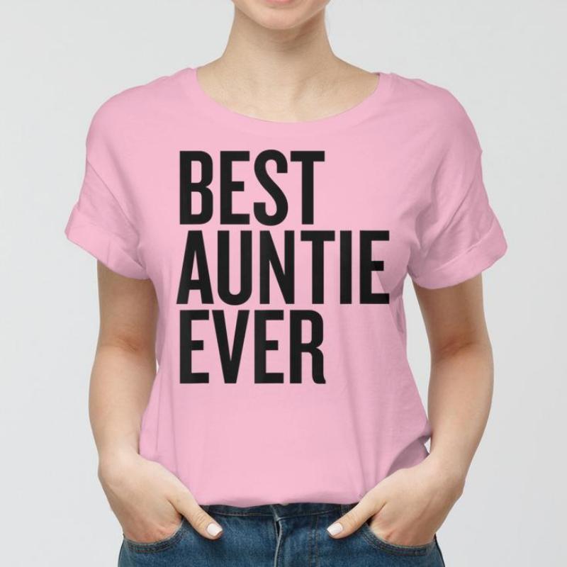 Best Auntie Ever Print Aunt Shirt Fashion Summer Tops Women T-Shirt Gift for Aunt