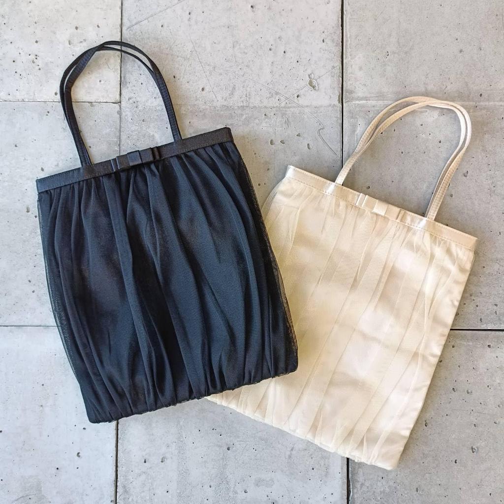 Mauve Women's Formal Tote Bag, Vertical Tulle with Ribbon, Perfect for Weddings, Parties, Entrance Ceremonies, Graduations, and School Events.