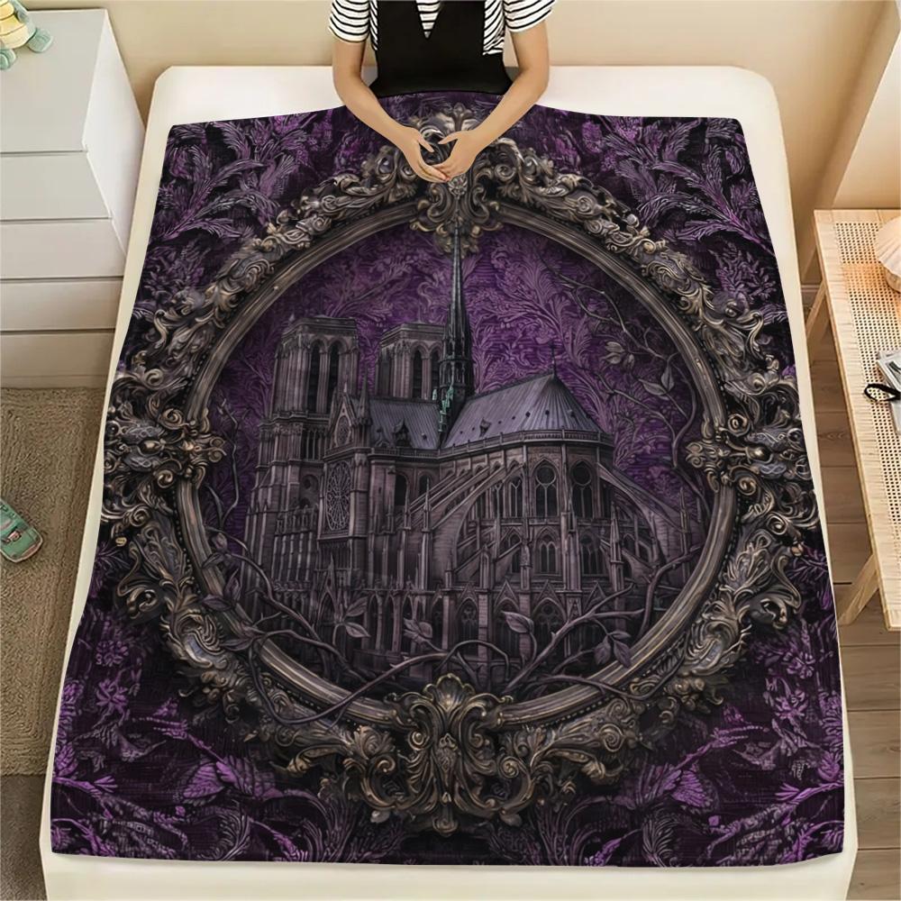 1Pc Alien Earth Print Flannel Blanket, High Quality Comfortable for All Seasons, Home Decor, Warmth and Comfort, Perfect for Christmas Gifts