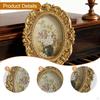 Oval Picture Frame Photo Tabletop Decorative Family Ornament Handcrafted Retro Design Ornate