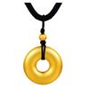 High-Quality Simulated Gold Ring and Peace Buckle Pendant Necklace with Ancient Sand Gold Finish for Men and Women