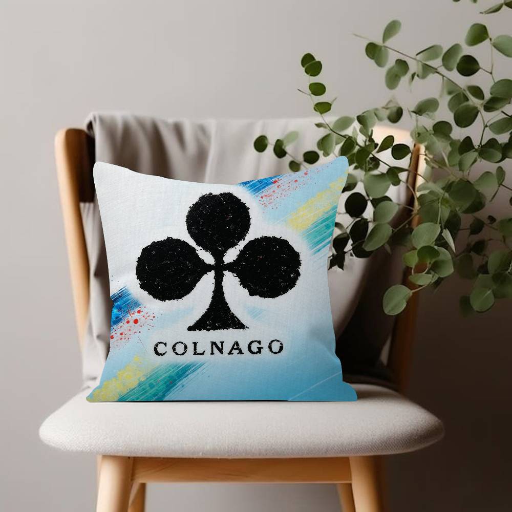 Racing Logo Pillow Case Plush Fabric Soft Double Sided Print Sofa CColnagoS Cushion Cover Throw Bicycle Pillow Covers