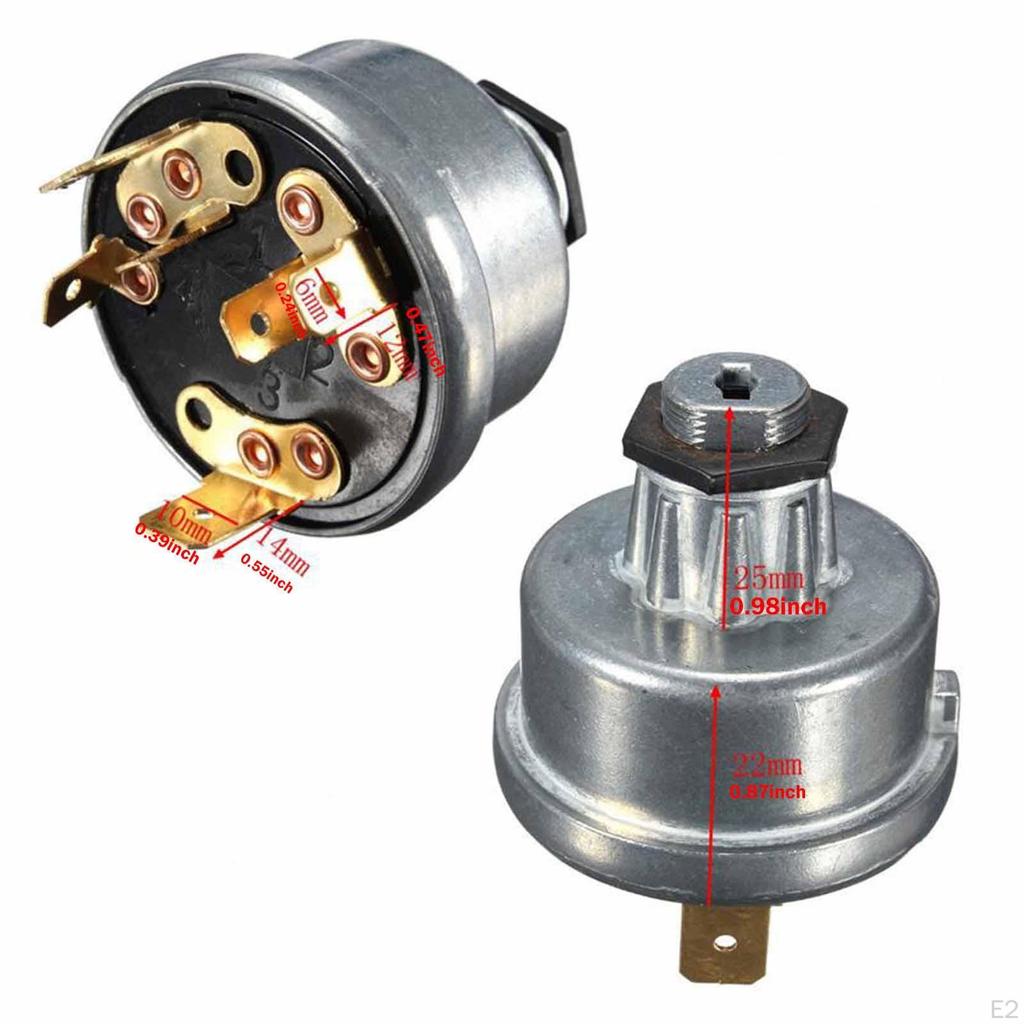 Ignition Switch with 2 Keys Key Easy Installation 4P Petrol Engine Starter Replaces JK406B for