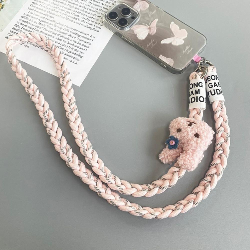 Long Crossbody Neck Strap Woven Hanging Ornaments Outdoor Mobile Phone Lanyard Women's Belts