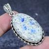 Natural K2 Blue Azurite Gemstone 925 Sterling Silver Jewelry Pendant 2.21" H2l63