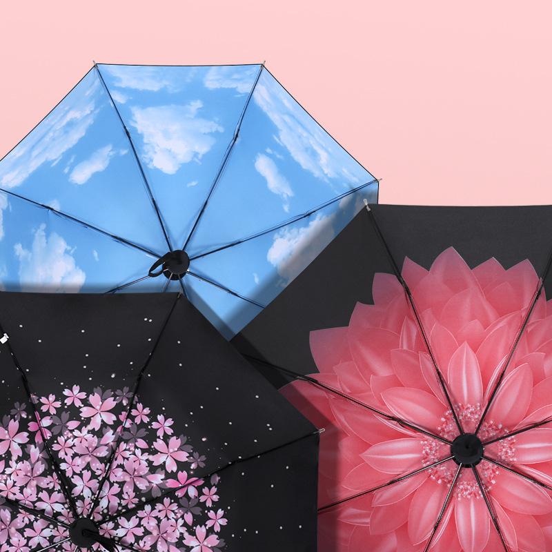 Creative Umbrella Folding Umbrella Double Large Car Reverse Manual Vinyl Parasol
