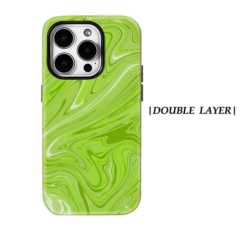 

Lime Fluid Phone Case for IPhone 17 16 15 14 13 Pro Max Plus for Magnetic Single Double-layer Tough Case For iPhone XR