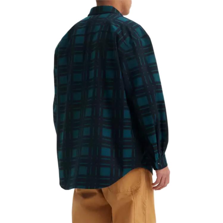 Levis Plaid Button-Down Long Sleeve Shirt Men Shirts Black A0953-0010