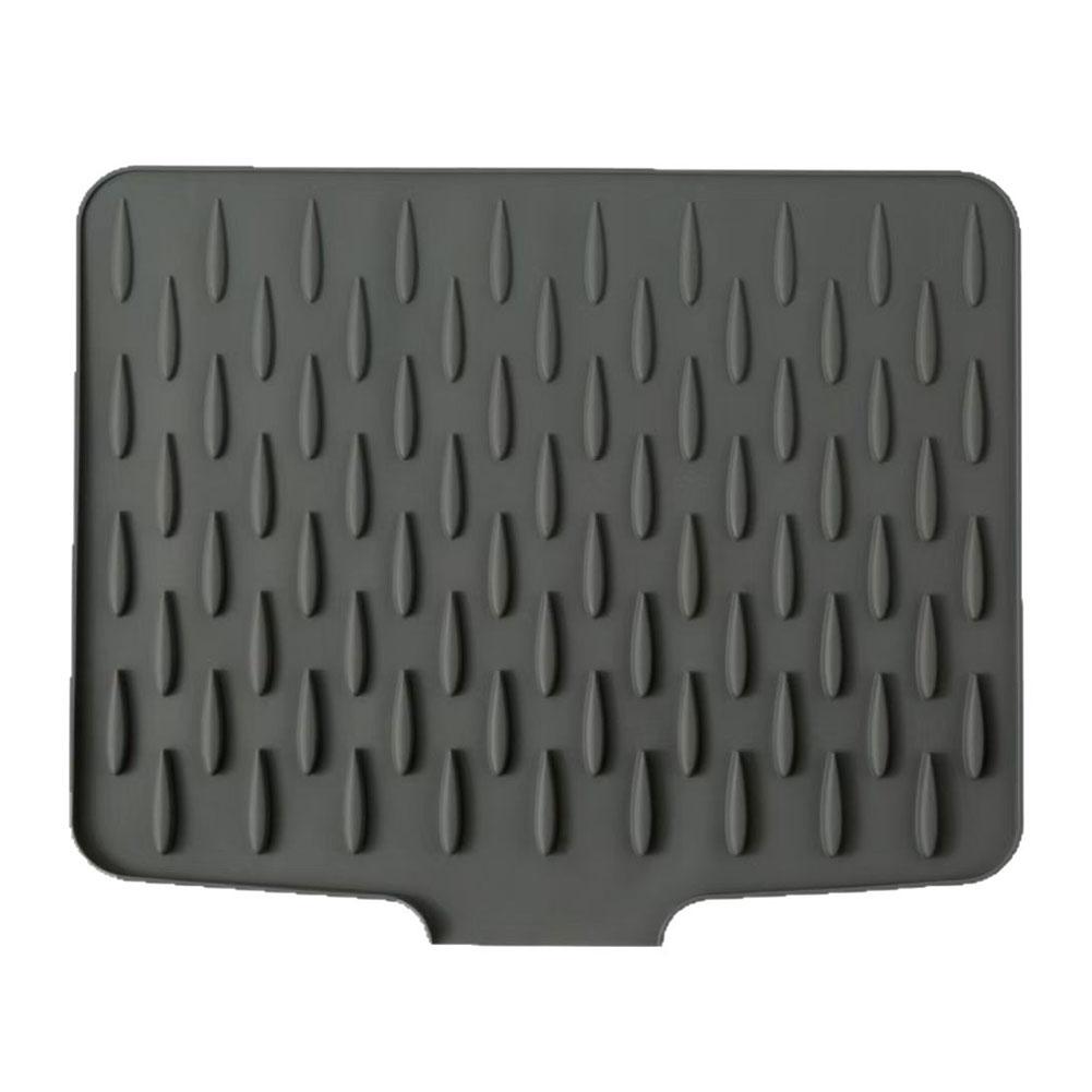 Silicone Dish Drying Mat with Built-in Drain Dish Drying Pad Non-Slip Dish Drain Mat for Kitchen Counter Sink 36x28cm