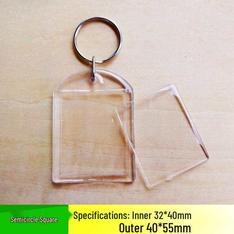 Transparent Photo Keychain Frame - Blank Keyring for Portrait Stickers