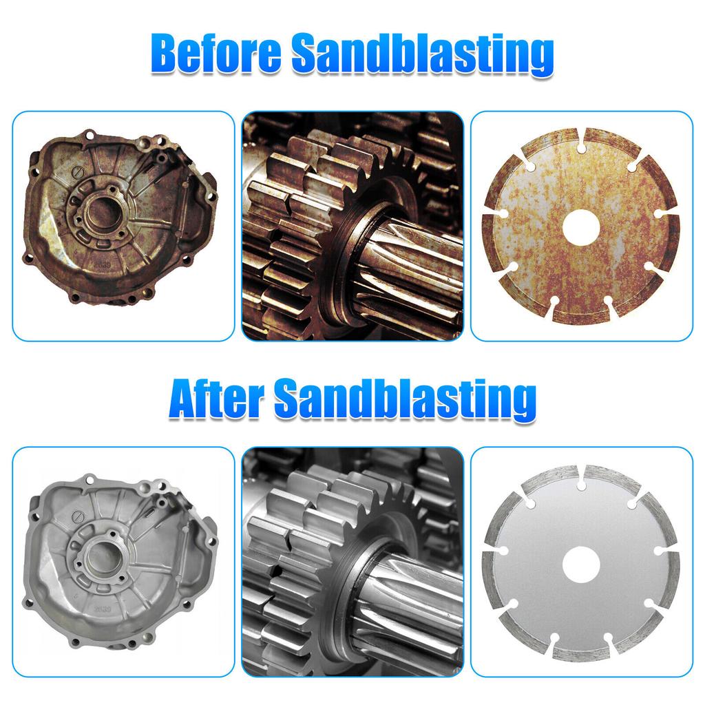 Air Sandblasting Gun Kit With Siphon Feed Nozzles Multipurpose Pipe Sand Blaster For Surface Polishing