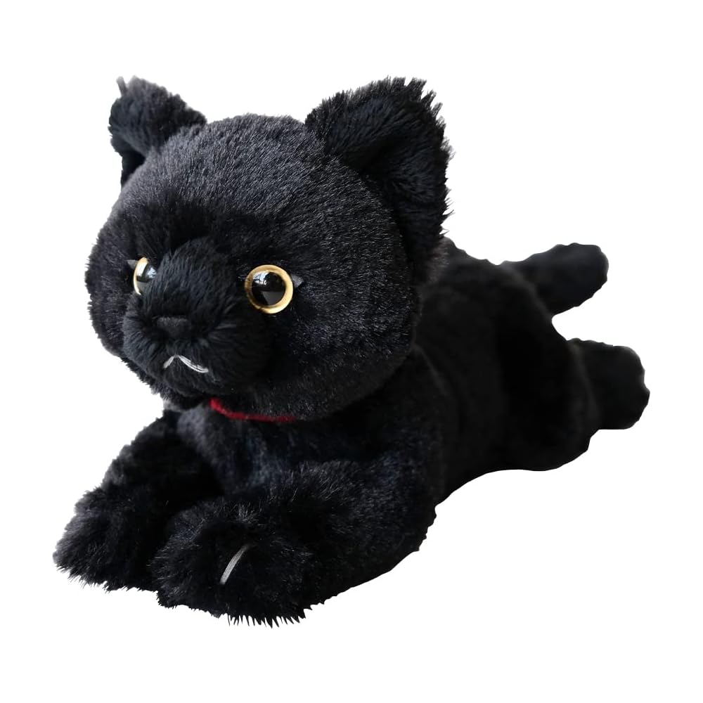 Sunlemon Knee Cat Plush Toy Black 11x29x12cm Cute Animal Stuffed Cat P-8032
