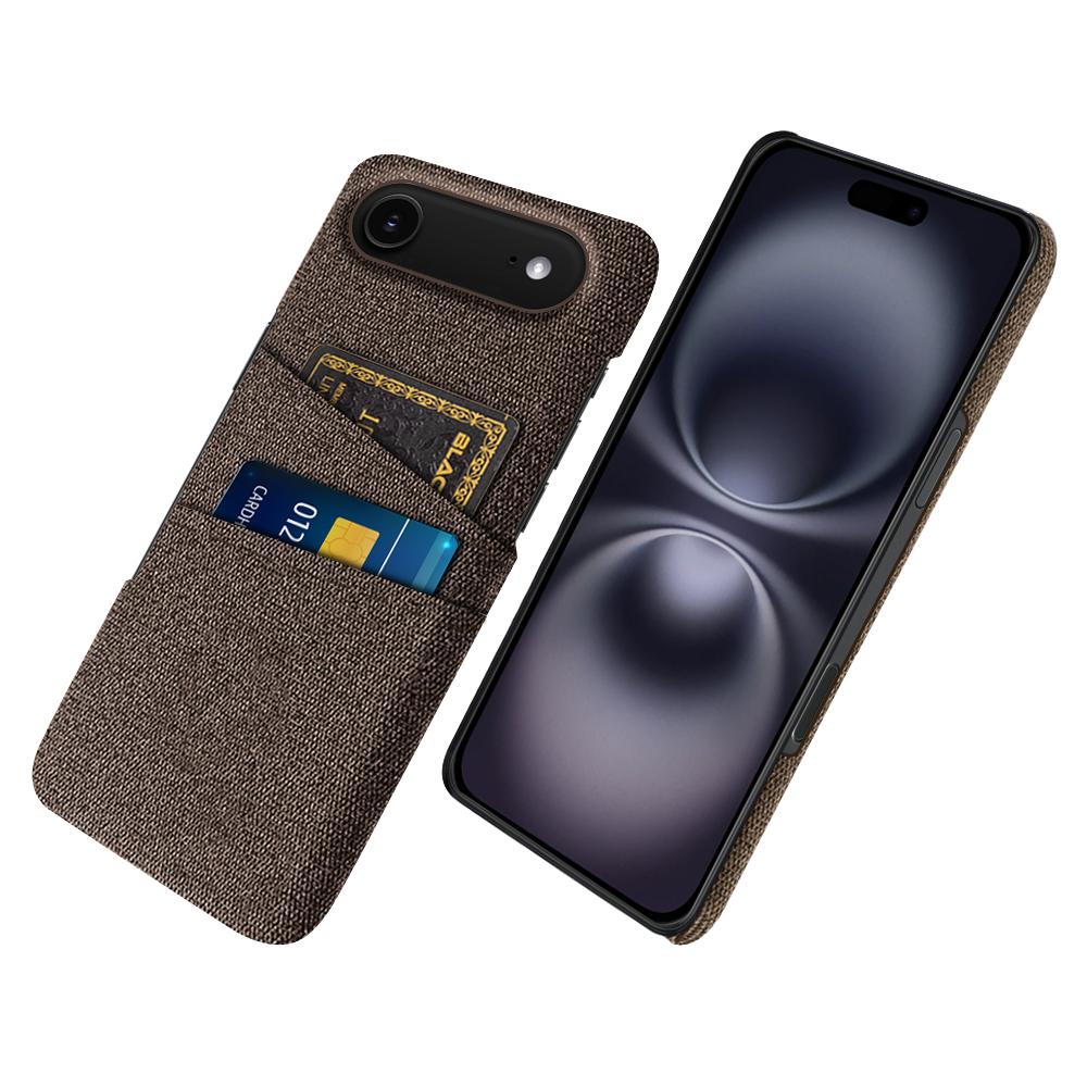 For iPhone Air Case Cloth + Hard PC Phone Cover with Dual Card Slots