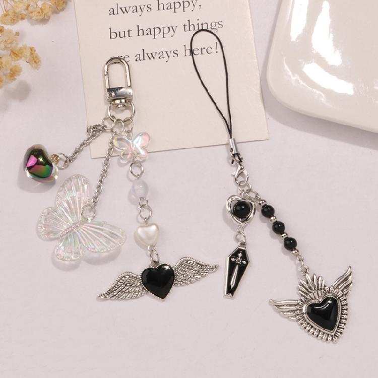 Versatile Phone Strap Angel Keychain Pendant Fashionable Heart Phone Lanyard