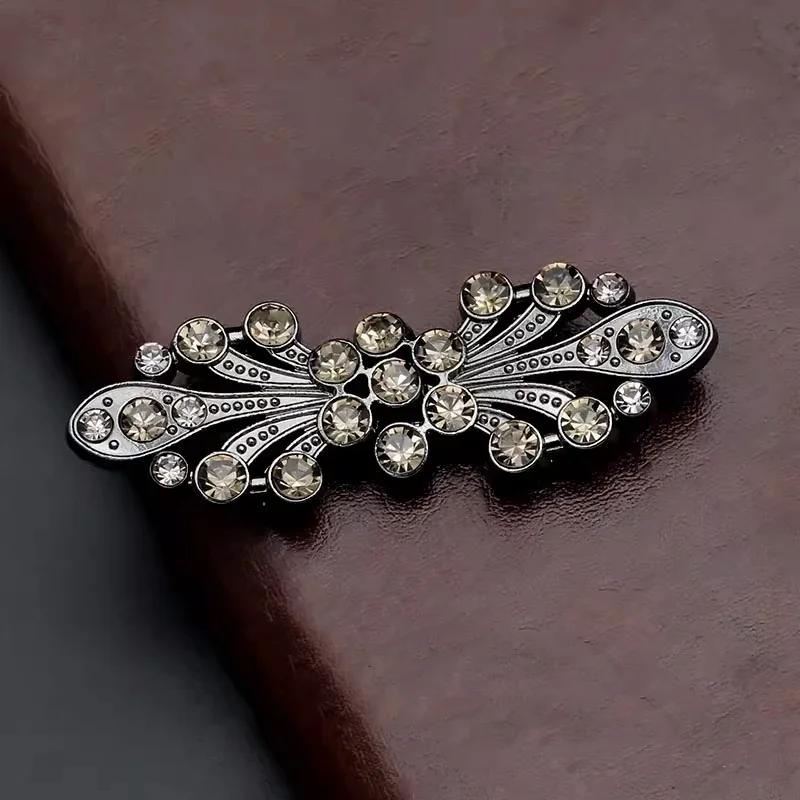 1 Pair New Collar Clips Holder Women Decor Crystal Cape Cloak Clasps Fasteners Buckle Brooch Clip