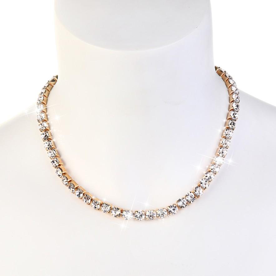 European & American Fashion Rhinestone Necklace: Stylish Collarbone & Sweater Chain