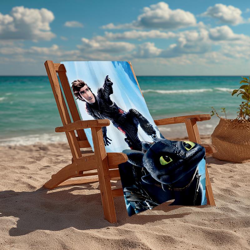 Toothless Fashion Beach Towel: Ideal for Summer Adventures Soft, absorbent and quick drying suitable for swimming and bathing