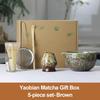 5PCS New Ceramic Bamboo Japanese Matcha Tea Set Matcha Bowl Matcha Whisk Holder Matcha Making Kit Reusable Matcha Whisk Set
