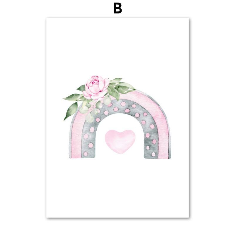 

Слон Воздушный шар Радуга Луна Звезды Цветок Качели Детские Плакаты Для Настенного Искусства Детская Комната Холст Печати Домашний Декор Картины 21cm×30cm NoFrame