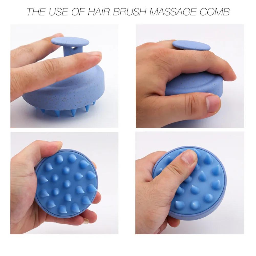 Silicone Bath Brush Hair Shampoo Brush Head Scalp Massage Silicone Hair Scalp Scrubber Shampoo Brush Manual Pet Hair Scratcher