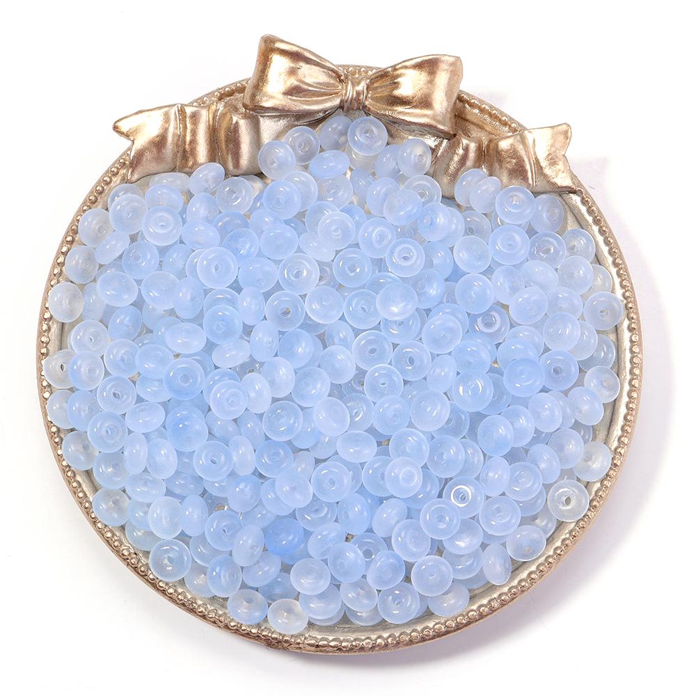 100Pcs/Lot Jelly Color Imitation Jade Glass Beads Abacus Beads Wheel Shape Loose Spacer Beads For Jewelry Making DIY Accessories