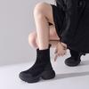 Yang Mi gleiche 2025 neue Samt Kakao Delphin Stiefel kostenlos Samt Klang Retro elastische Stiefel dicksohlige dünne Stiefel Frauen