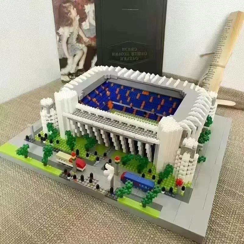 Football Old Trafford Camp Nou Bernabeu San Sir Stadium Madrid Barcelona Club Diamond Building Blocks Toys Gift For Children