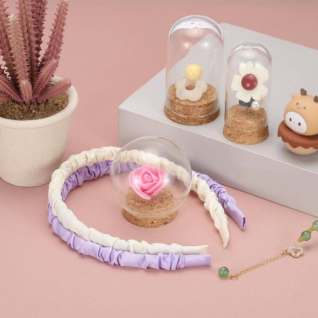 PATIKIL 6-Piece Round Cloche Glass Domes and Bell Jars with Cork Base for Display, 43 X 70 Mm