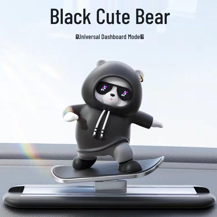 

Cartoon Bear Skateboard Car Dashboard Ornament