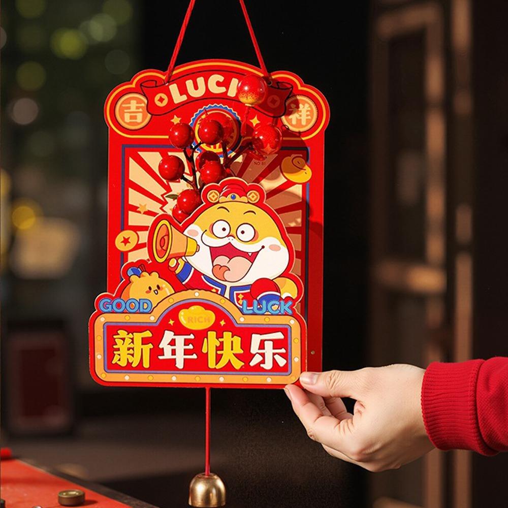 Cartoon 2025 New Year Lucky Pendant Handmade Fu Character Hanging Ornament  Living Room Decoration