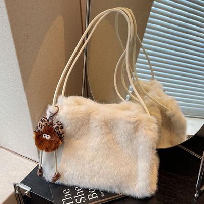 Autumn Cute Shoulder Bag Autumn Fashion New Trendy Hand Plush Large Capacity Women's Bag Leisure Bag