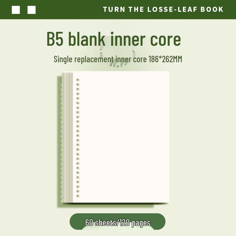 Retro B5 Top-Flip Detachable Ring Binder Notebook - Hand-Friendly Design