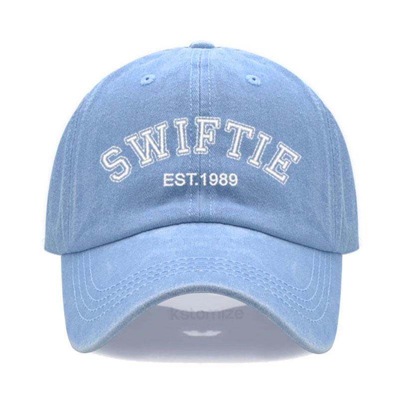 SWIFTIE 1989 Stickerei Baseballkappe für Männer Frauen Unisex Gewaschene Baumwolle Dad Hat Sonnenhut Geschenk Fans Outdoor-Sport Dropshipping