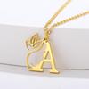 Stainless Steel Floral English Alphabet Necklace - Women's Unique Clavicle Chain