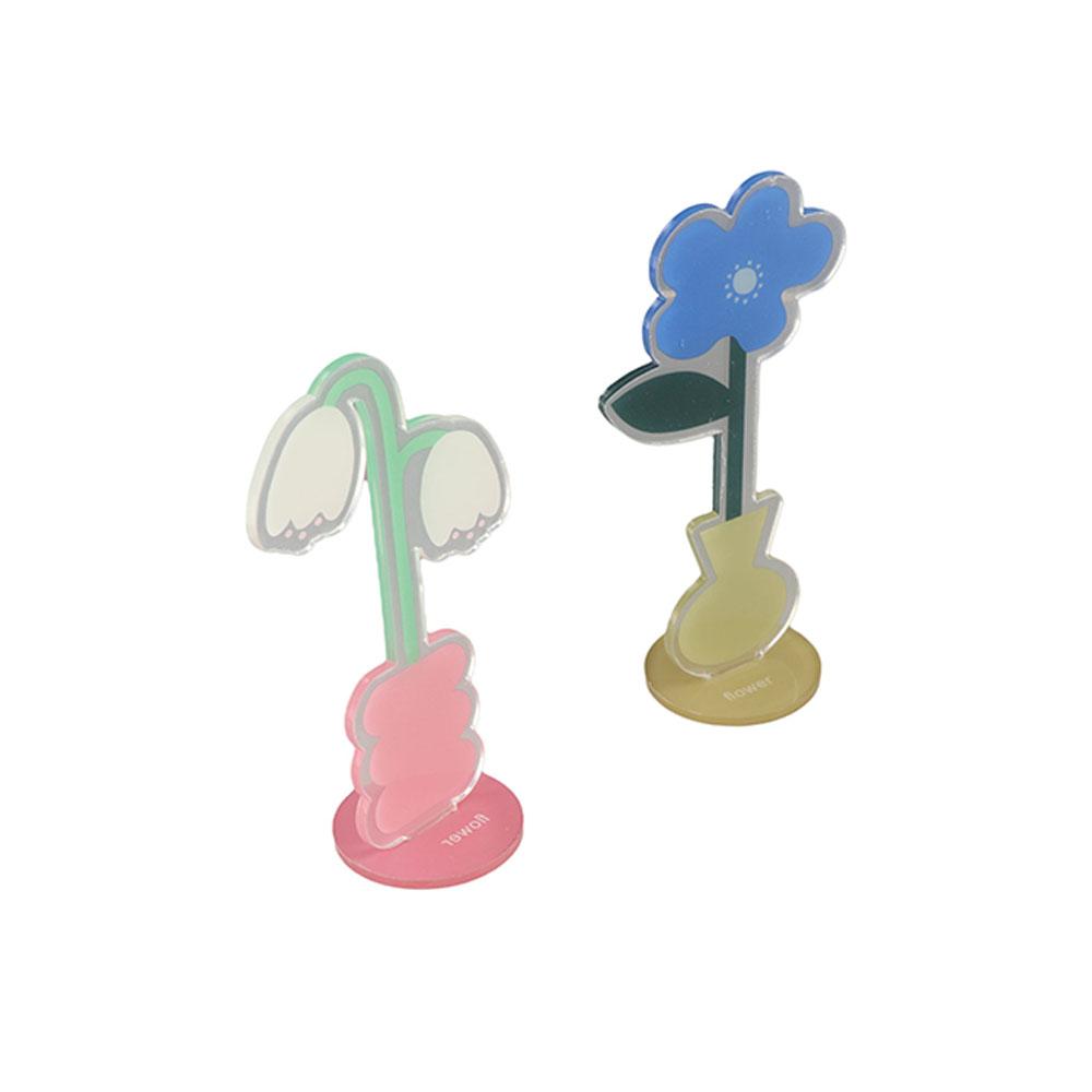 Memo Holder Acrylic Flower Card Holder Flower Shaped Flower Desk Paper Clip  Postcard Holder