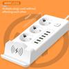 EU Plug Power Strip With Wireless Charger – Multi-Outlet USB PD Charging Station with Wireless Charging Pad