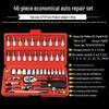 46-Piece Socket Wrench and Auto Maintenance Tool Set for Cars and Motorcycles