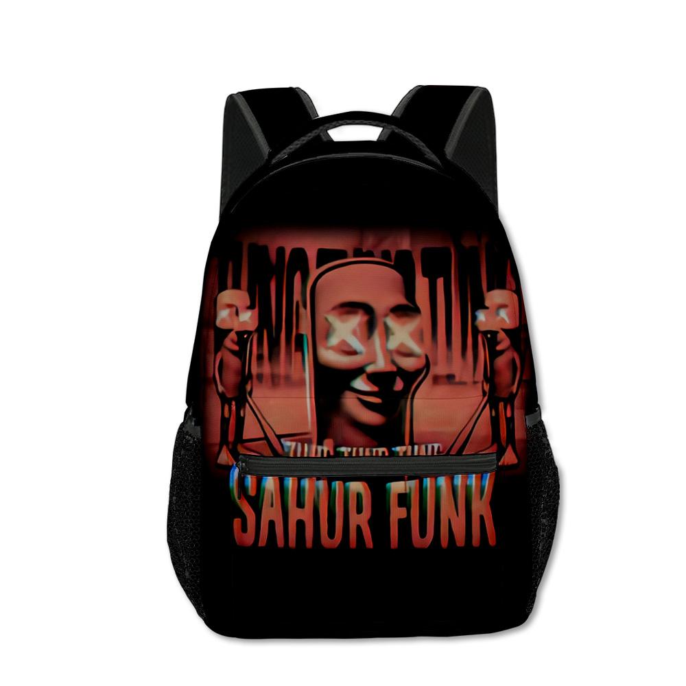 Trendy Popular Funny Tungtungtung Student Bookbag Notebook Backpacks 3D Print Oxford Waterproof Boys/Girls Travel Backpacks