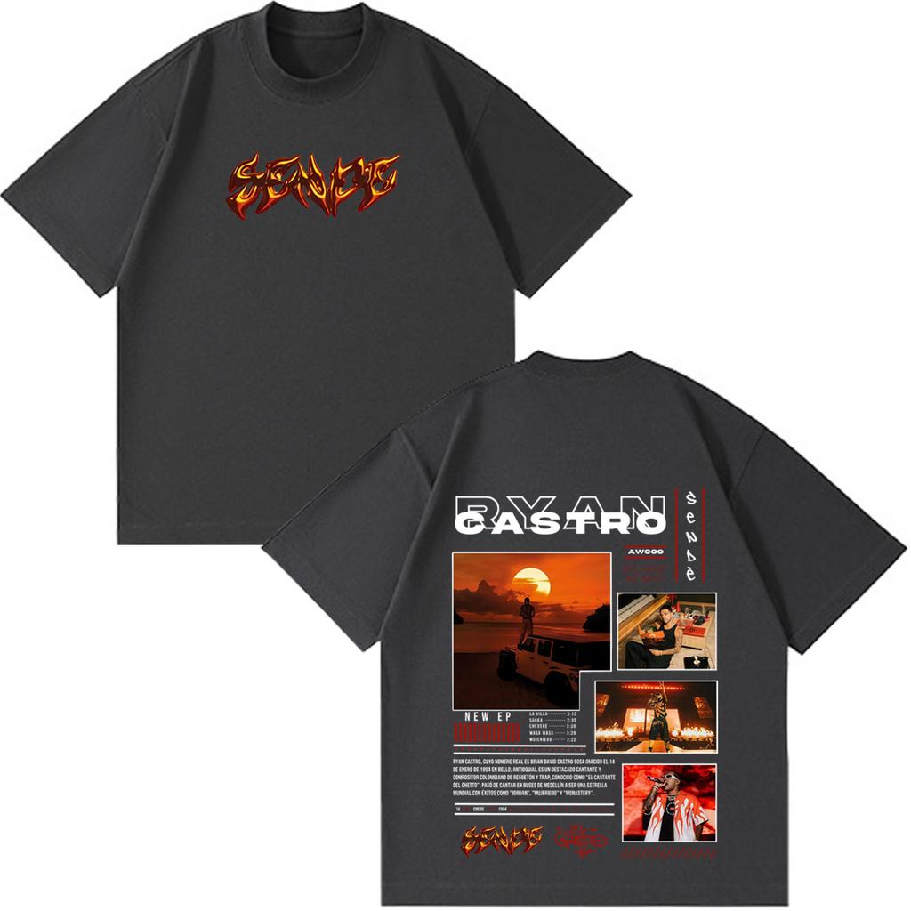 Rapper Ryan Castro Album Tour 2026 Print Tshirt Unisex Unisex Hip Hop Vintage Tshirts Summer Shortsleeved Cotton Casual Tshirt
