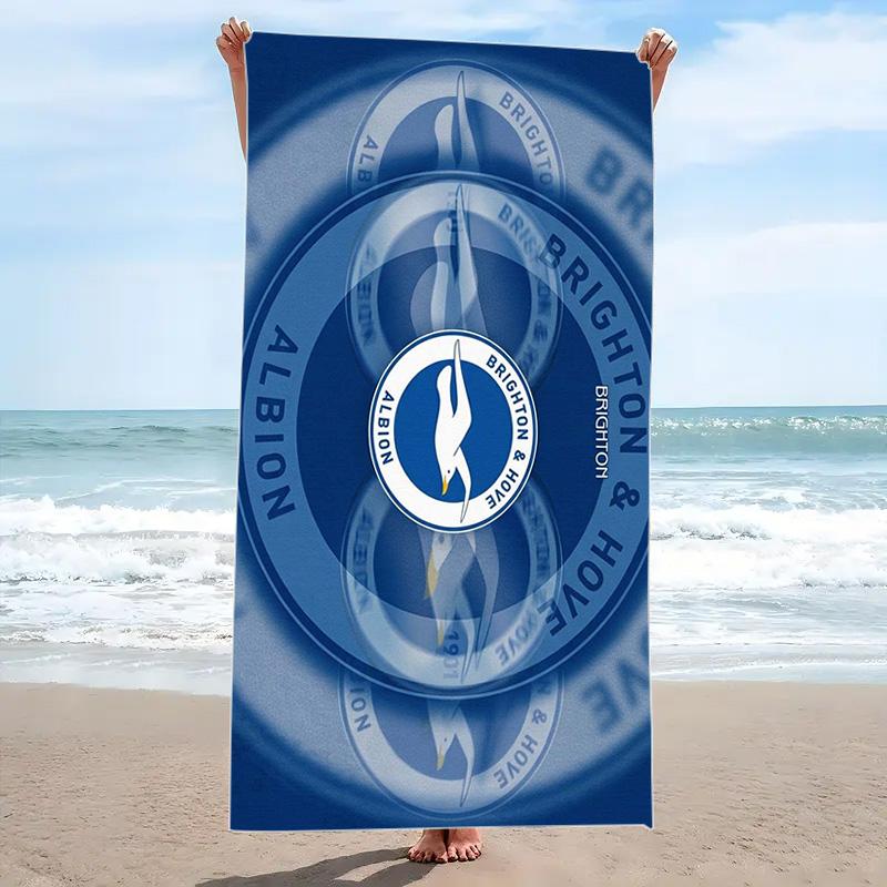 Brighton & Hove Albion Print Beach Towel, Large Soft Quick Dry Towel for Beach Camping Swimming