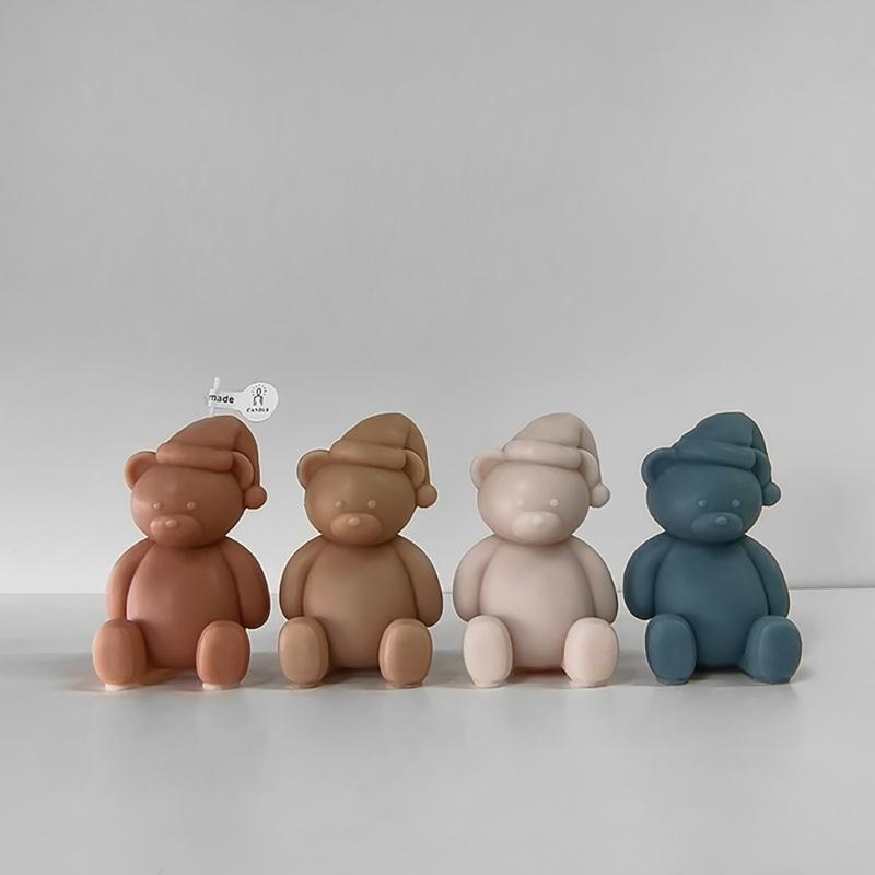 Cute 3D Cartoon Bear Silicone Mold for DIY Candle Soap Chocolate Handy Resin Decor Mould for Birthday Parties and Gifts