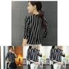 Elegant Women Long Sleeve O-neck Stripe Blouse With Premium Quality Fabric And Timeless Design