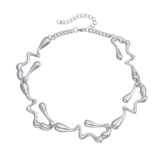 Irregular Choker Earrings Women Alloy Chunky Choker Special Shape Punk Necklace Earrings Gift for Wife Girlfriend Party Hip Hop Accessories