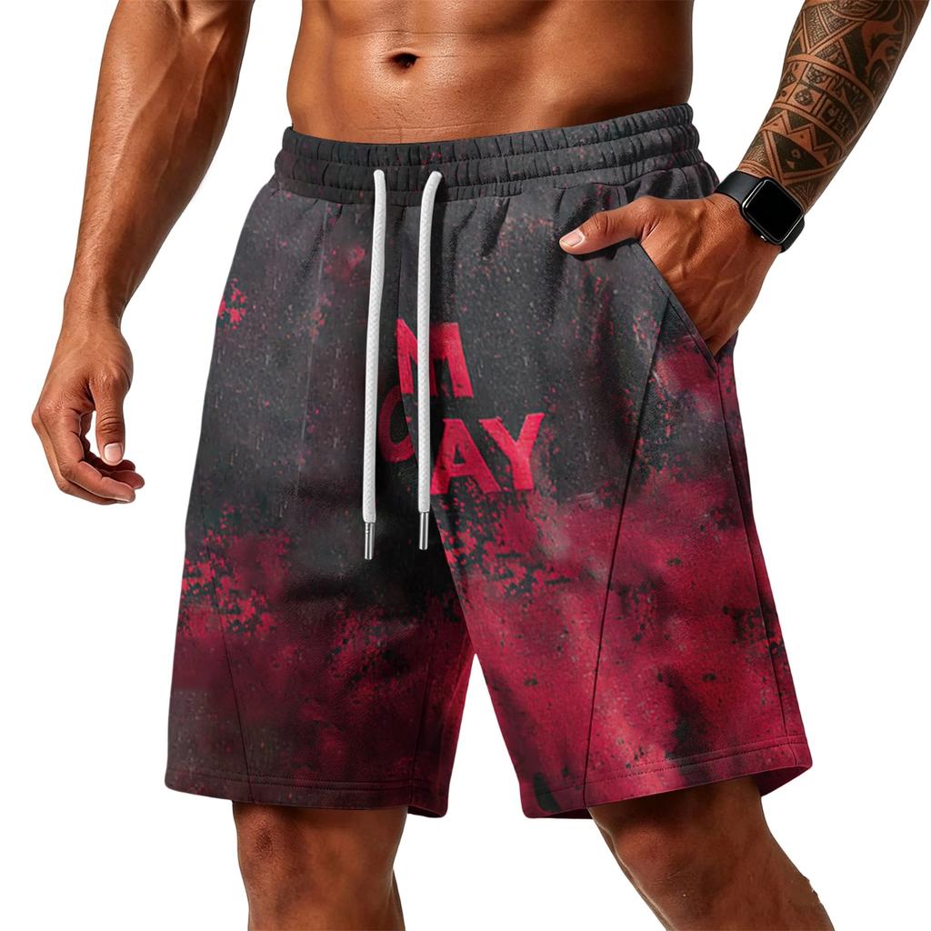 Herren lockere Shorts mit Taschen - Schichtstoff Fitness Training Strandshorts