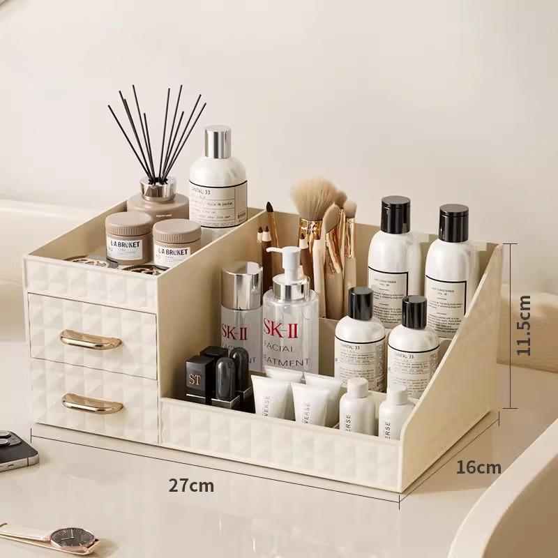 

Luxury Cosmetics Organizer Makeup Storage Box Large Table Lipstick Skin Care Product Classification Storage Rack Plastic Storage белый